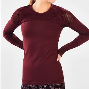 Fabletics L/S top, L, black cherry